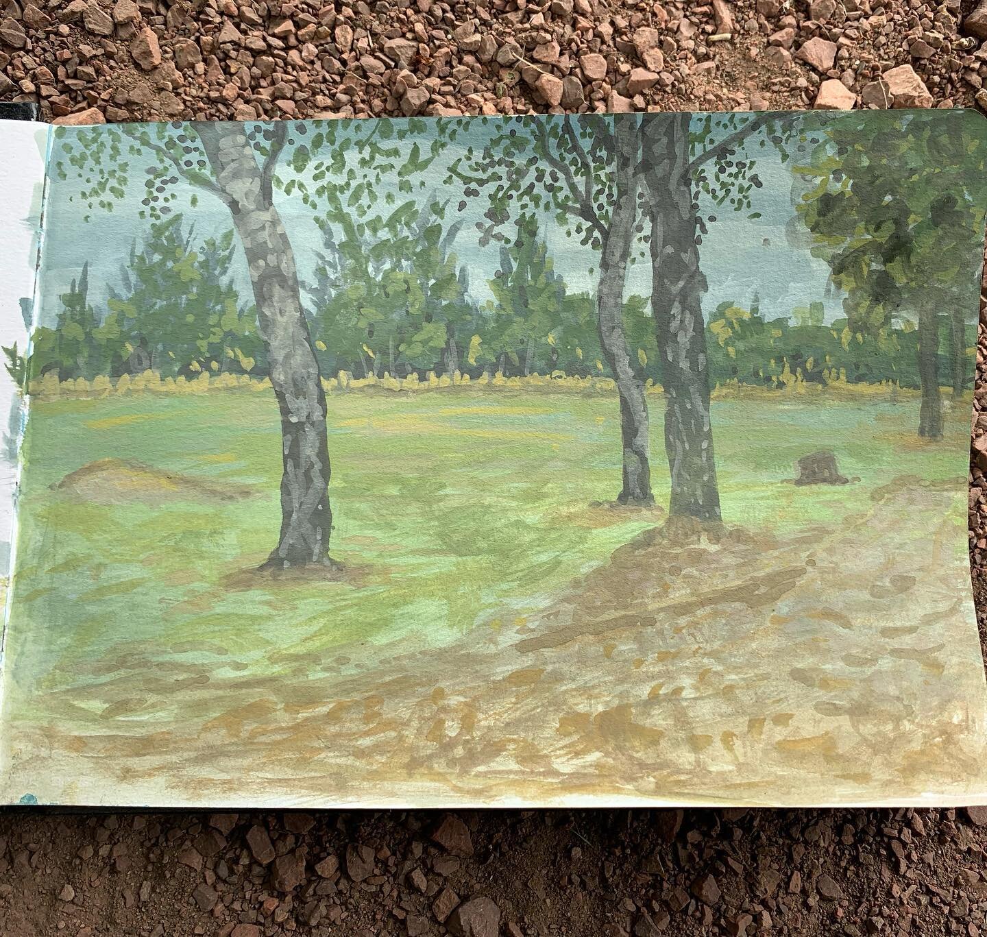 This is my first attempt at a Tonalist painting. It&rsquo;s a plein air gouache of Heworth Golf Course where I kept the colour as cool as I could and made the tones very similar. Did I succeed? Worth trying again? #tonalism #tonalistlandscape #landsc