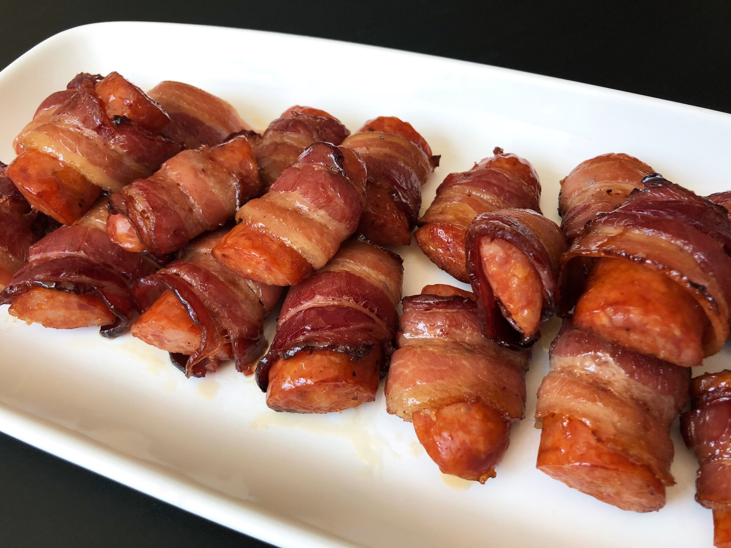 Sweet Bacon-Wrapped Sausage Bites