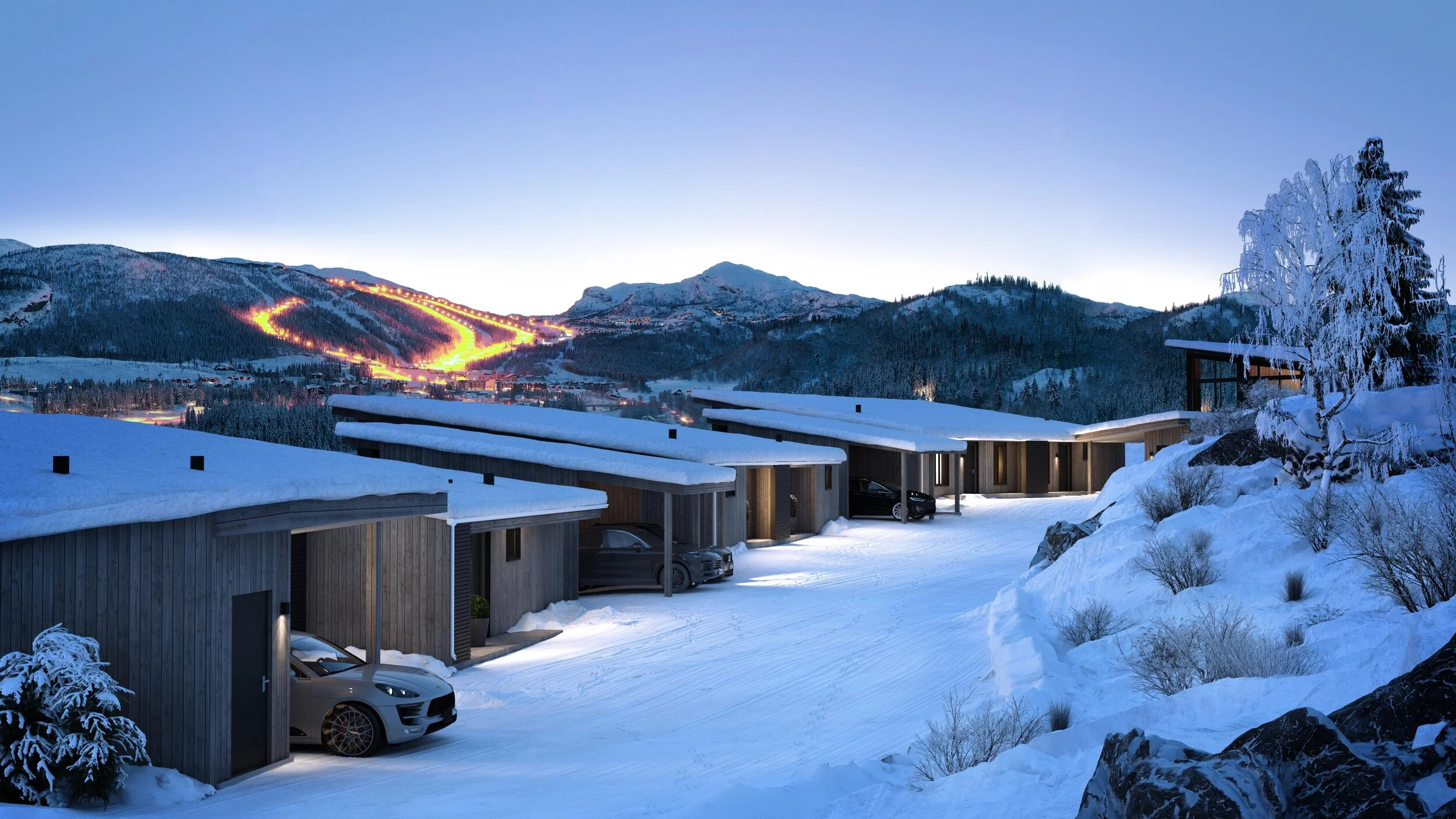 Fridalen Hemsedal - arkitektur fasade boliger