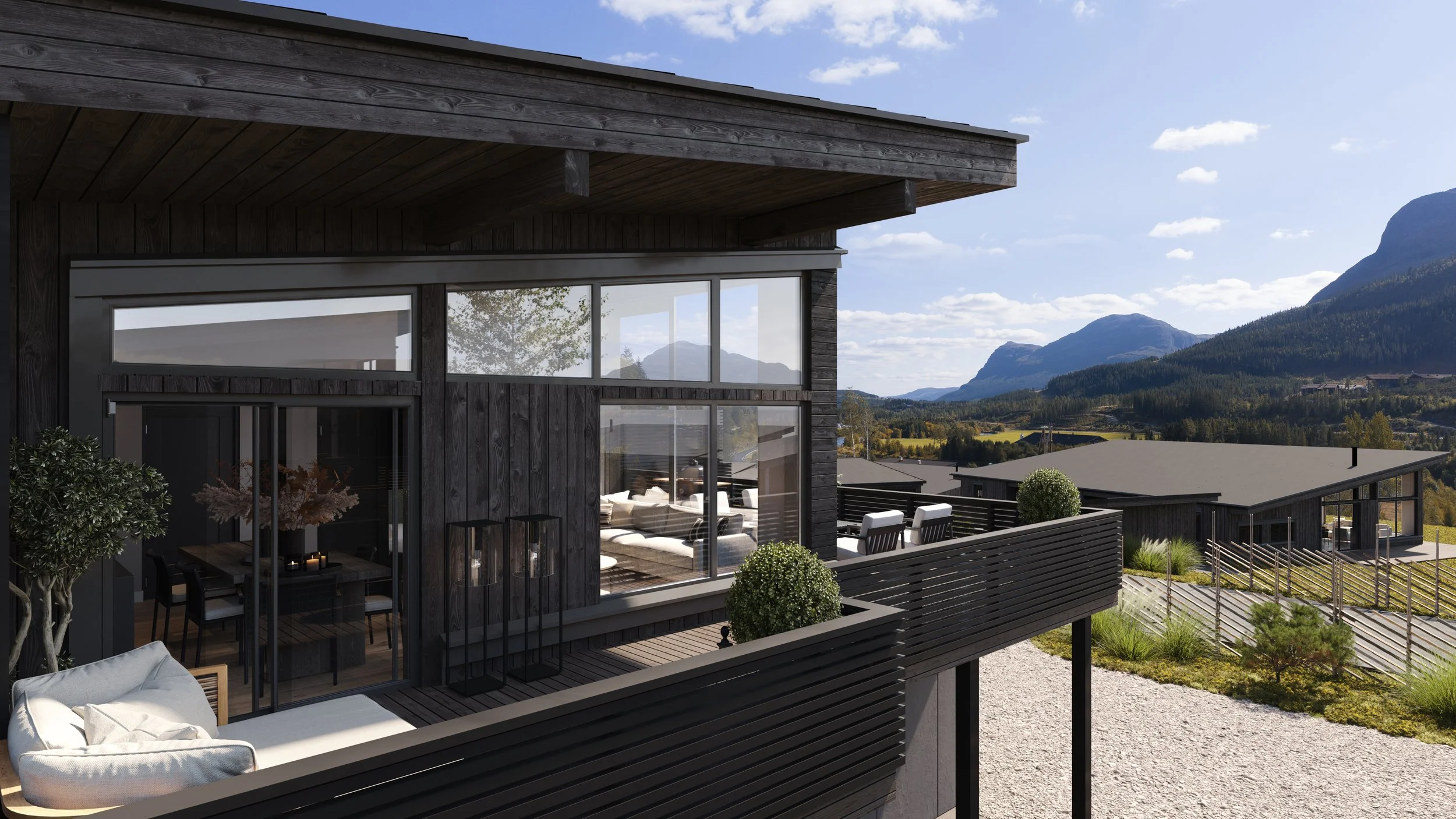 Fridalen Hemsedal - arkitektur fasade boliger