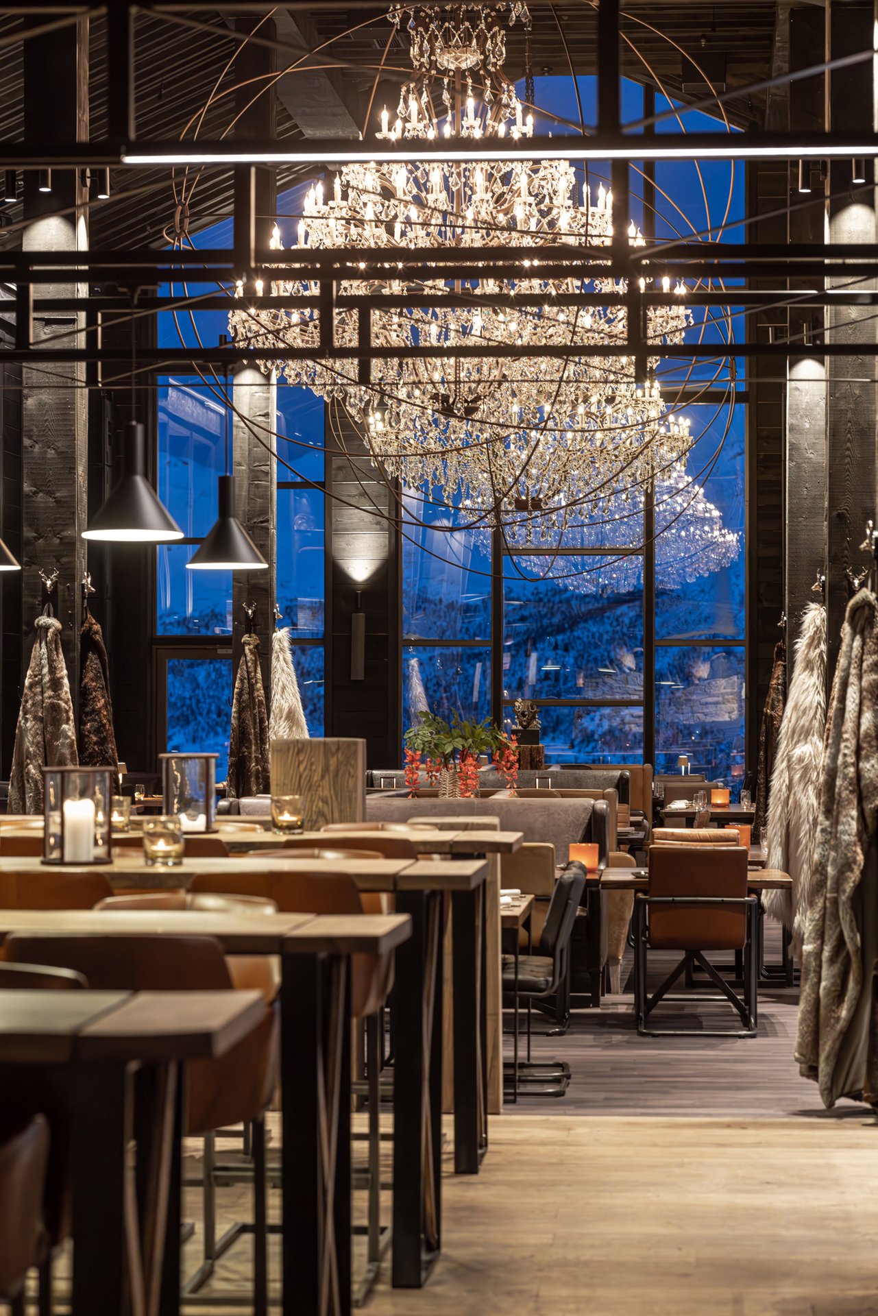 Interiør restaurant Skigaarden Hemsedal