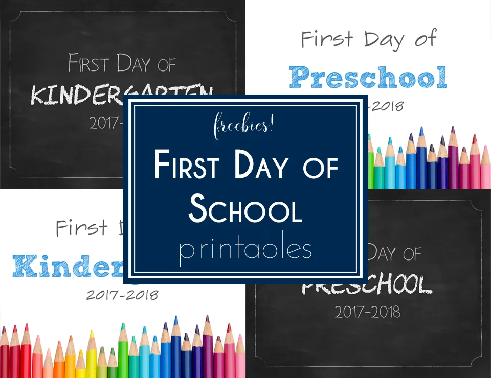 FREE First Day of School Printable Signs including Preschool through 12th Grade! Who doesn't love a good freebie?
