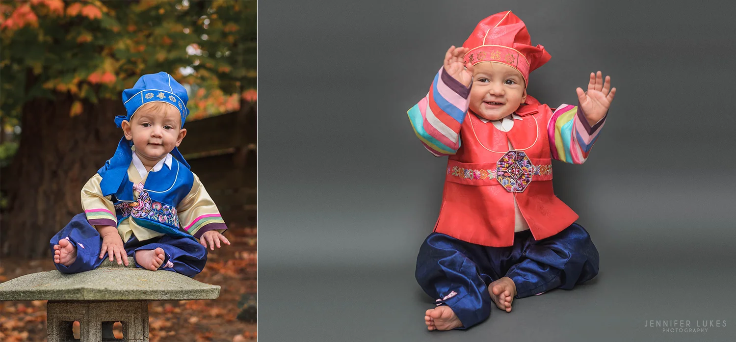 Bellevue babies first birthday cultural outfits.
