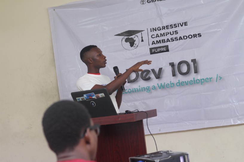 Mr Akphewe speaking on how website works and also unleashing the fire on all participants