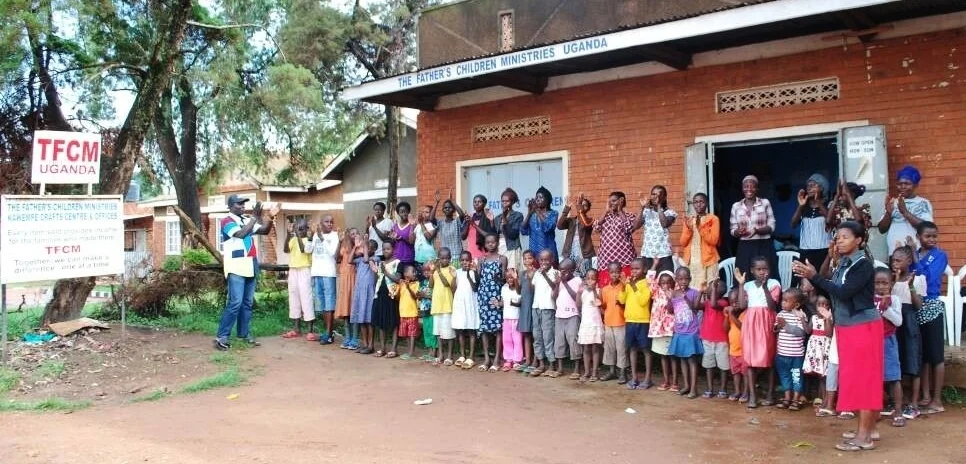 Celebrations at the TFCM training centre: our first BBC group being sent to school. 16 children from 8 families, supported by 16 overseas sponsors.