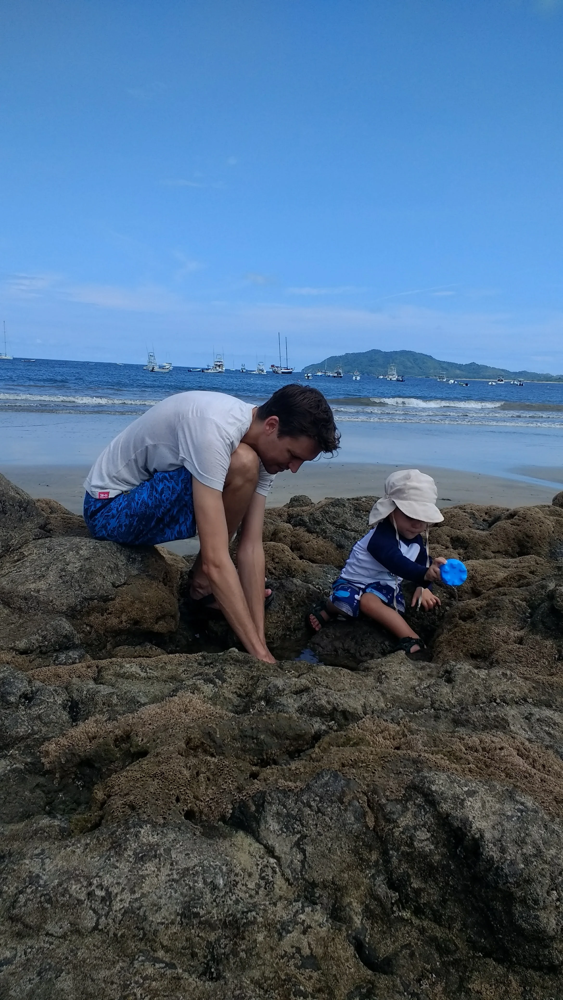 Dario is terrified of the ocean. Bummer.