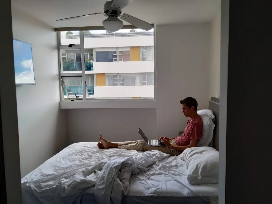Zac working from AirBnB #2