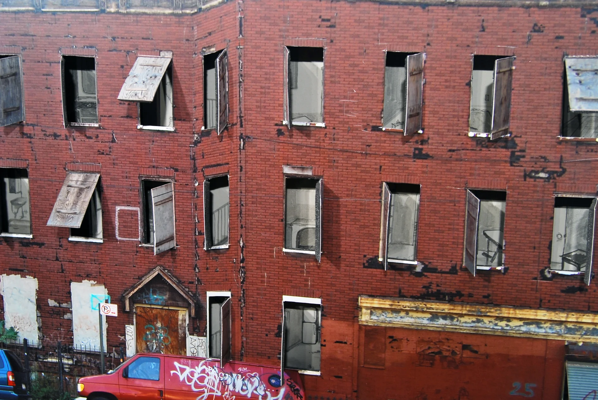 DETAIL: 19, 21 & 23 Troutman Street, Brooklyn, August 2009