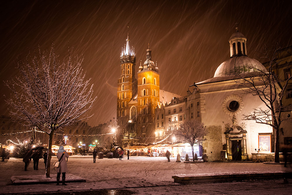Main Square in the Snow - magical!