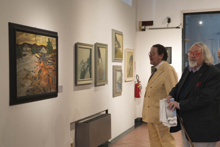 Nino Bernocco e Philippe Daverio all’inaugurazione della mostra.