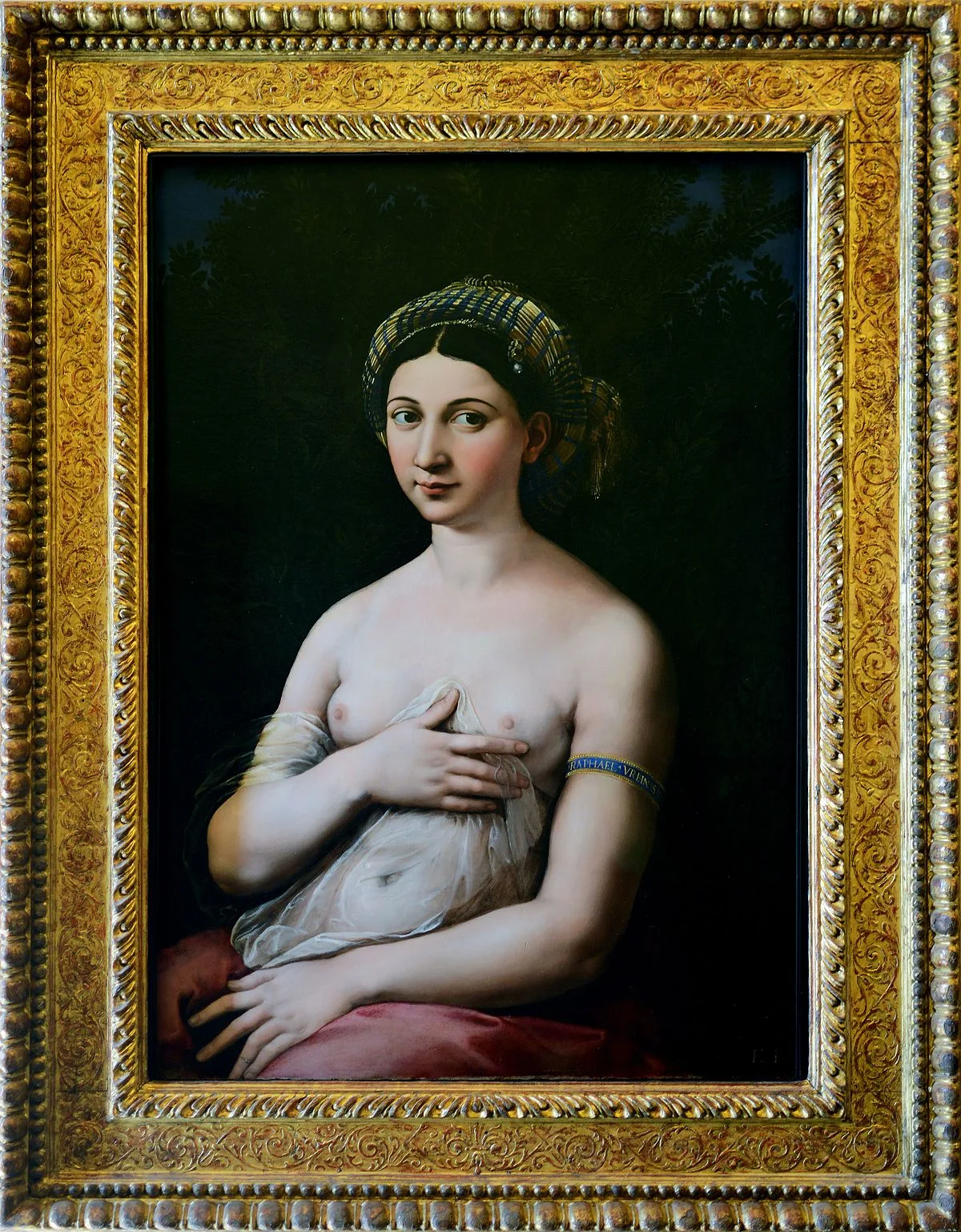 "La Fornarina", dipinta da Raffaello fra il 1518 e il 1519, è conservata nella Galleria Nazionale d'Arte Antica in palazzo Barberini. 