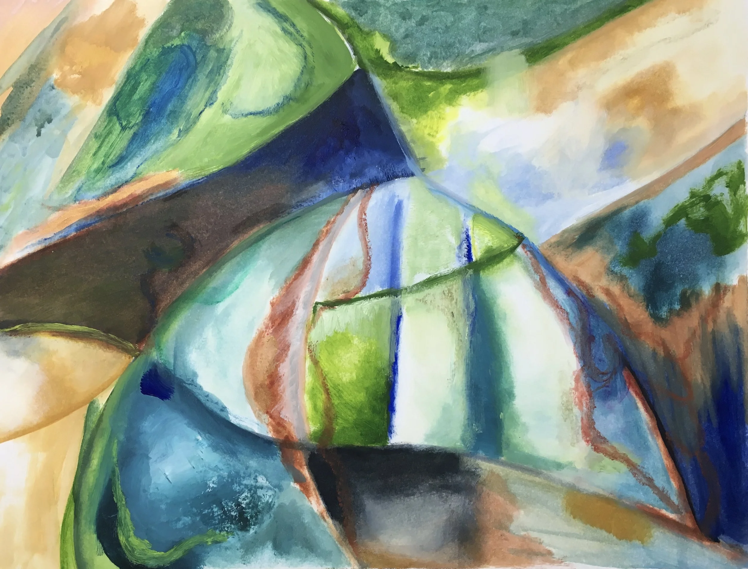Leaves in blue and green
