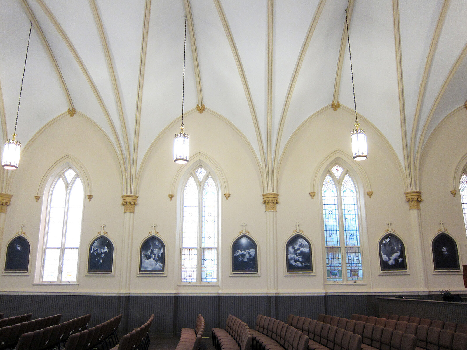  Earth’s Crammed with Heaven is a series of photos of clouds made specifically to fit into the sanctuary of Sojourn Church Midtown in Louisville, KY. The title comes from within Elizabeth Barrett Browning’s  Aurora Leigh :    “Earth's crammed with he