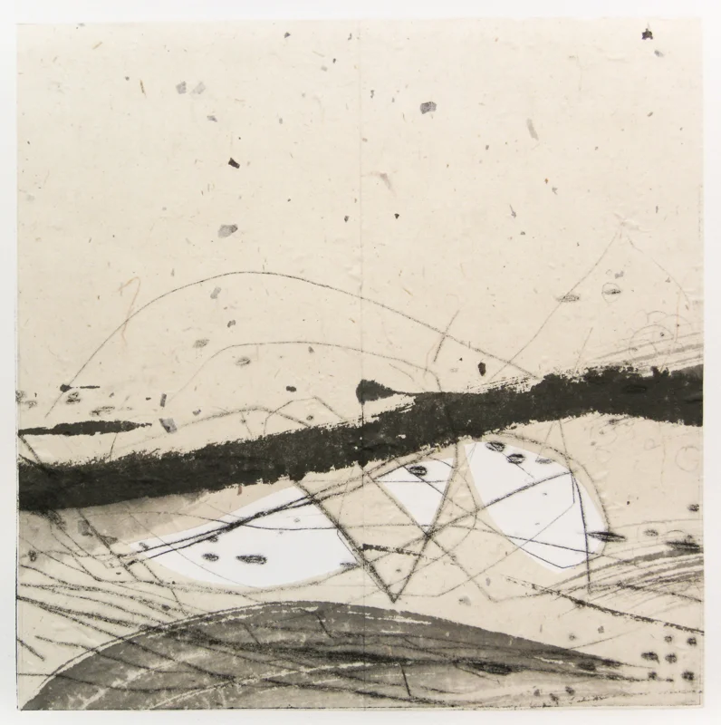 etching, chine colle, sumi ink