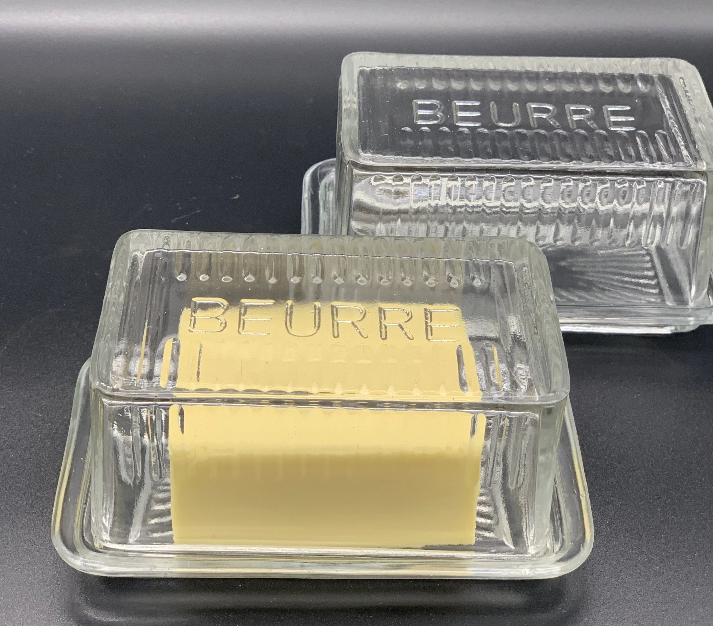 Pressed Glass Butter Dish