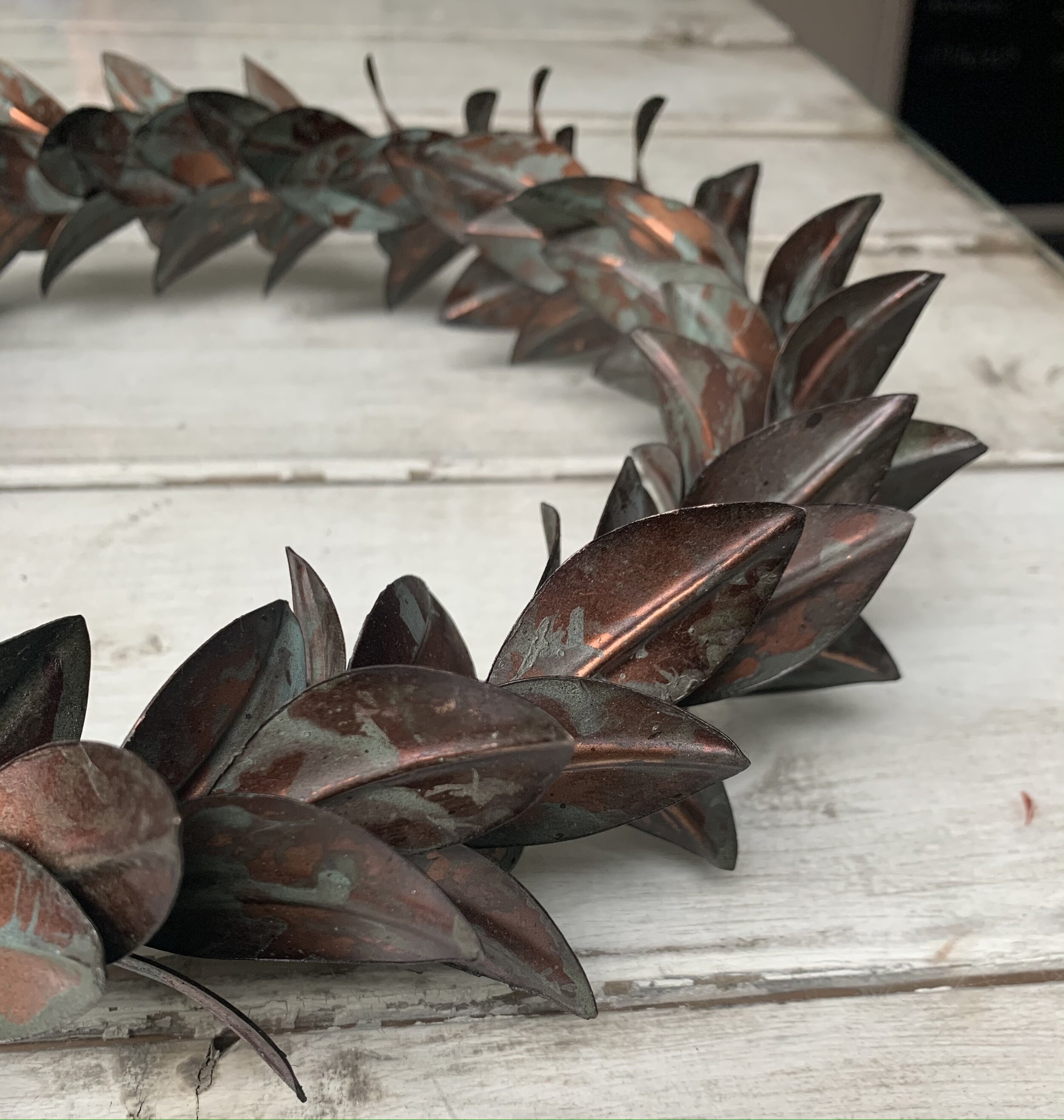 Metal Wreath of Leaves