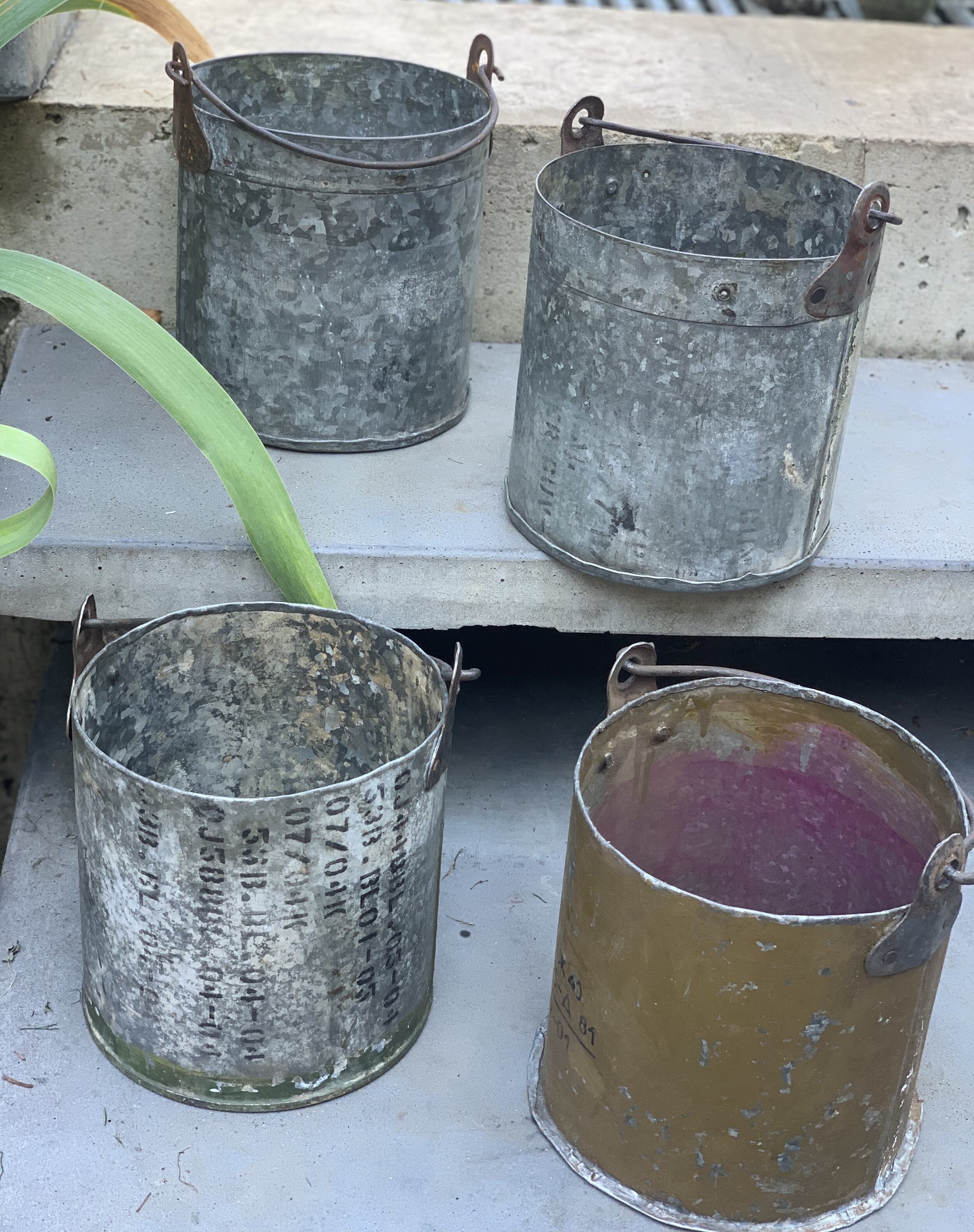 Vintage Galvanised Metal Bucket