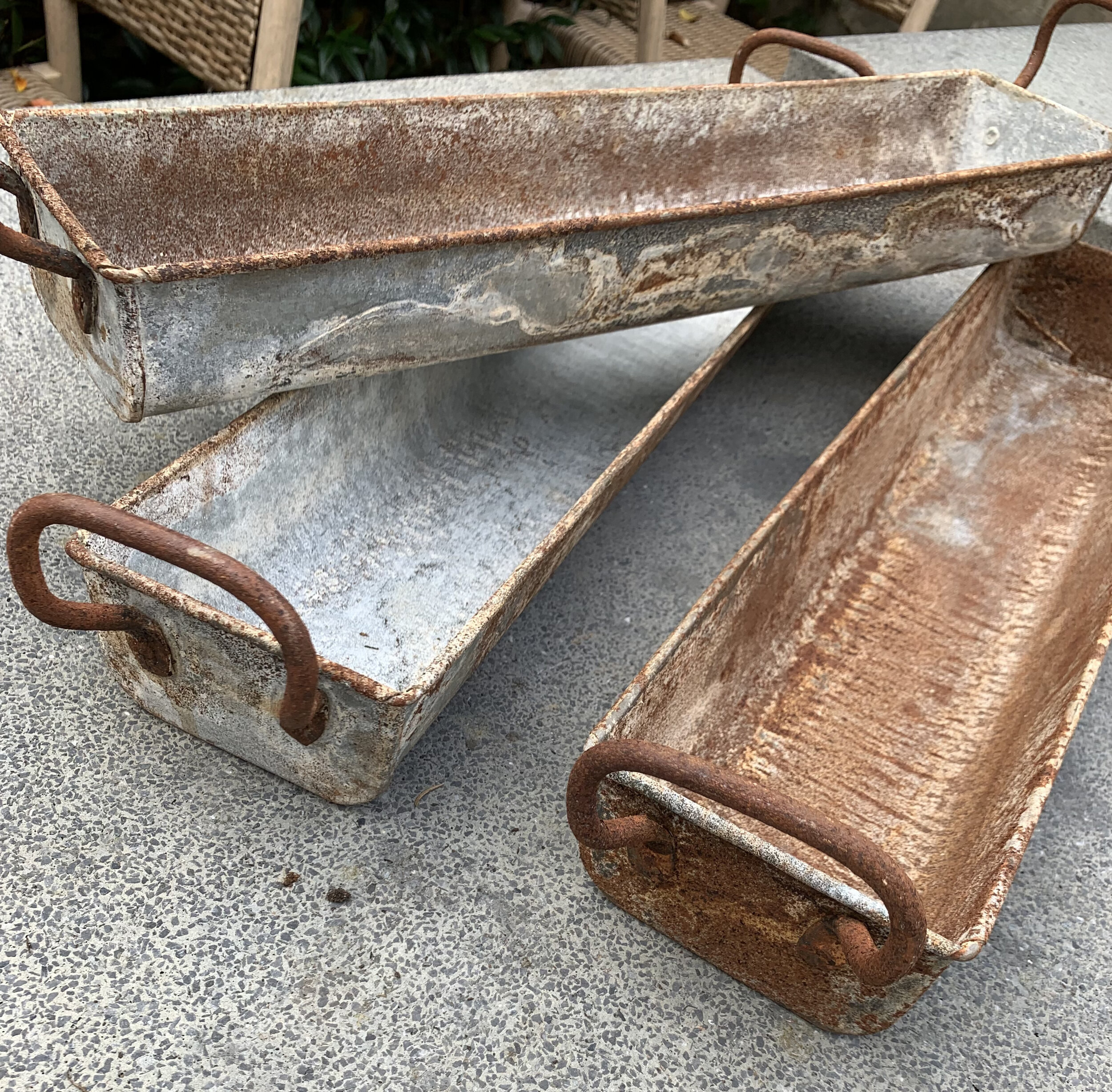 Distressed Zinc Trough
