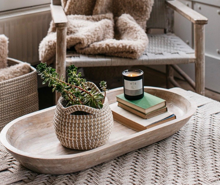 Large Whitewashed Mango Wood Trough