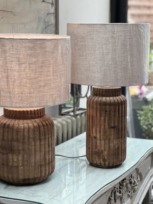 Wood Lamp and Shade — three grey