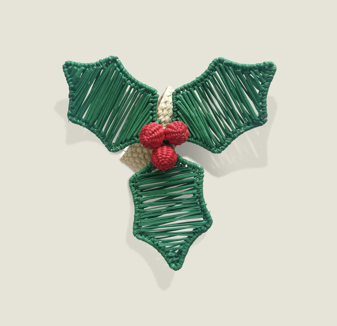 Hand Woven Holly Leaf and Berry Napkin Ring.jpeg