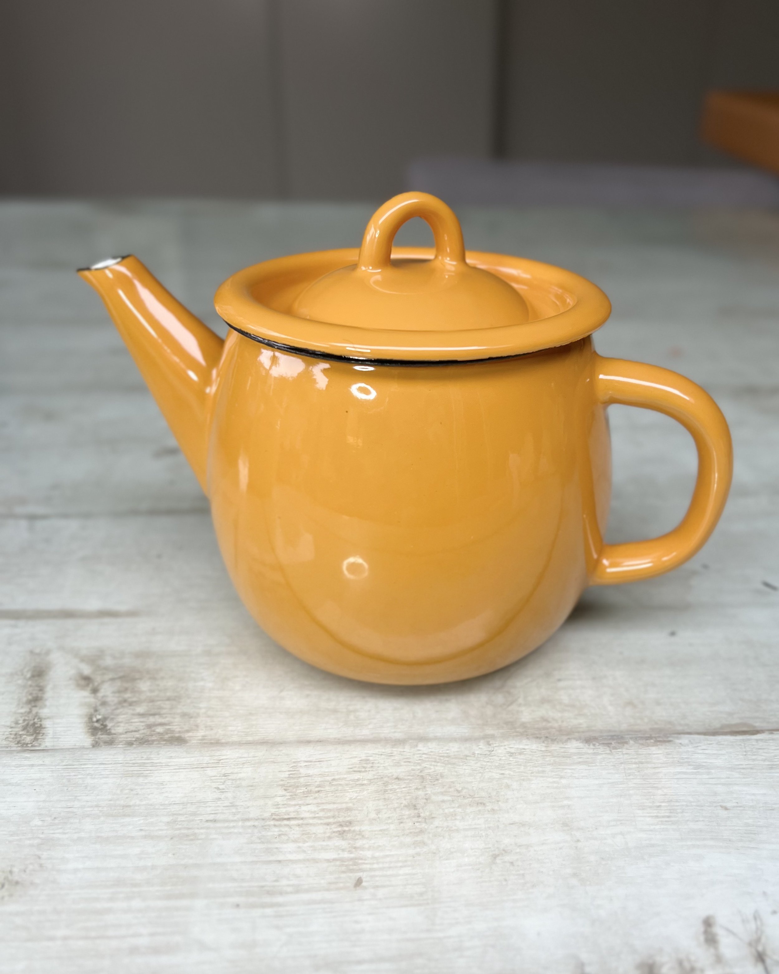 Yellow Enamel Tea Pot