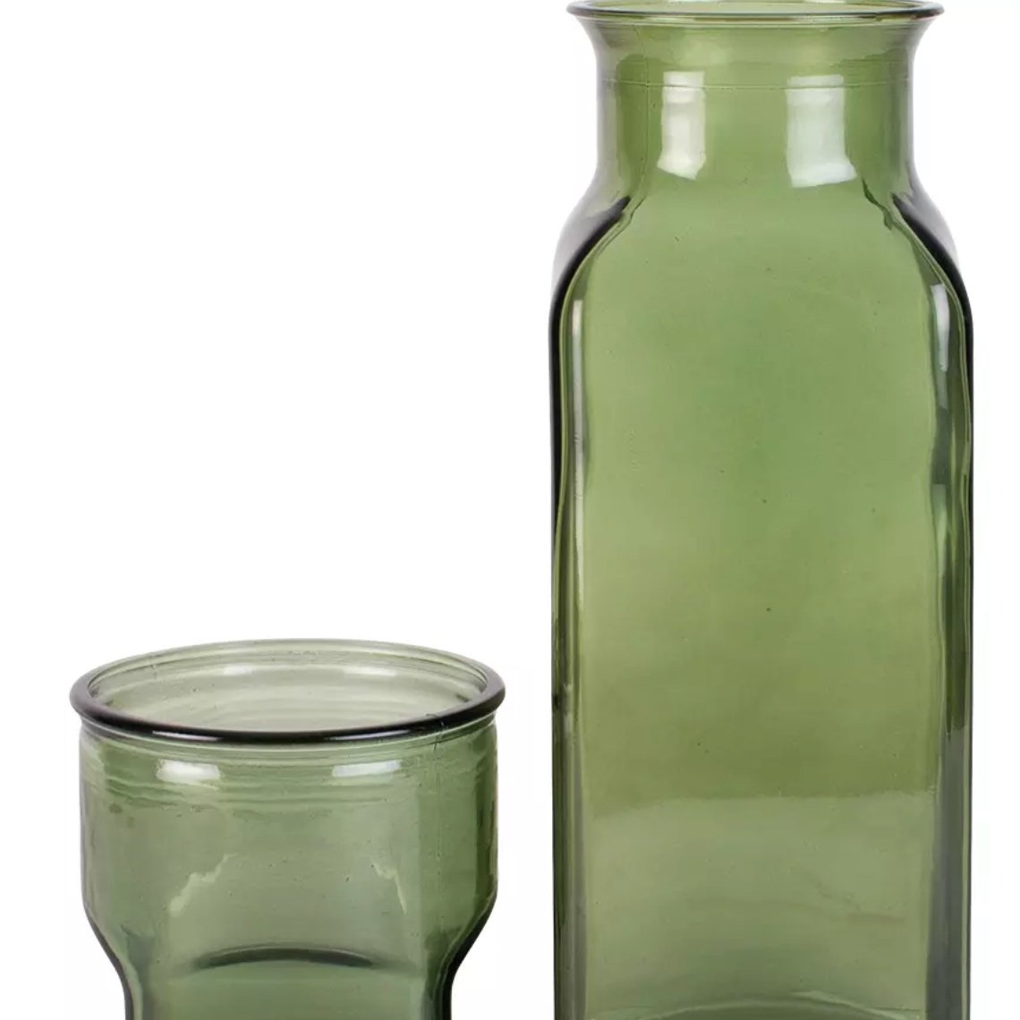 Green Carafe and Glass Set