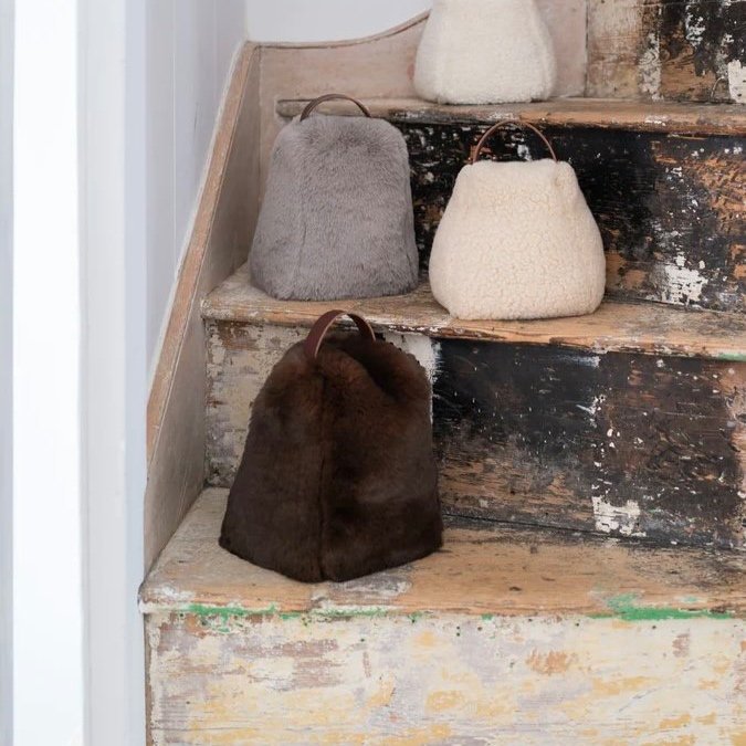 Cream Faux Sherpa Doorstop