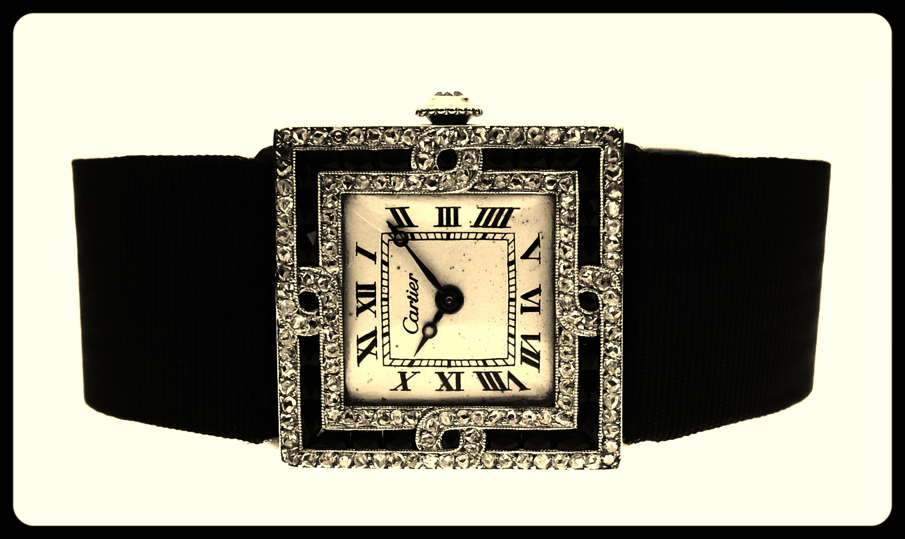 Ladies onyx dress watch