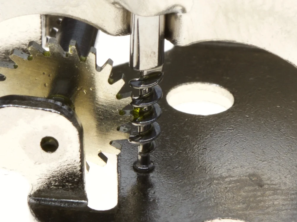 Worm pinion driving the air-brake.