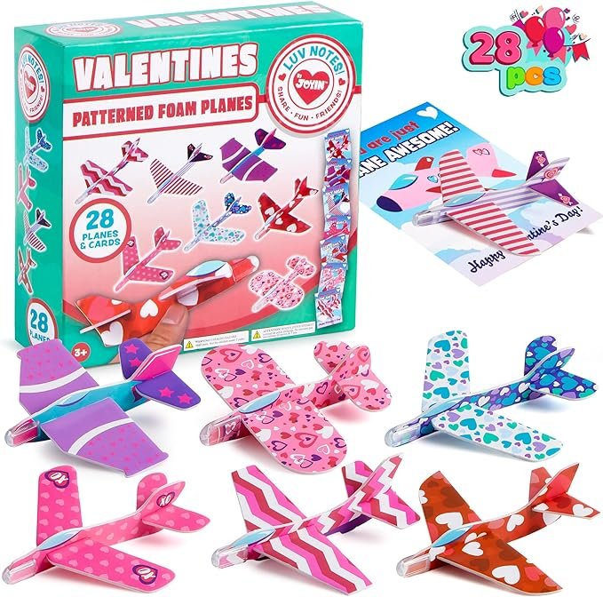 Valentines Day Foam Airplanes Greeting Cards