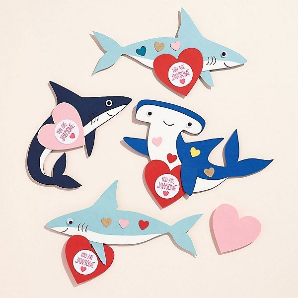 Shark Valentine Card Kit