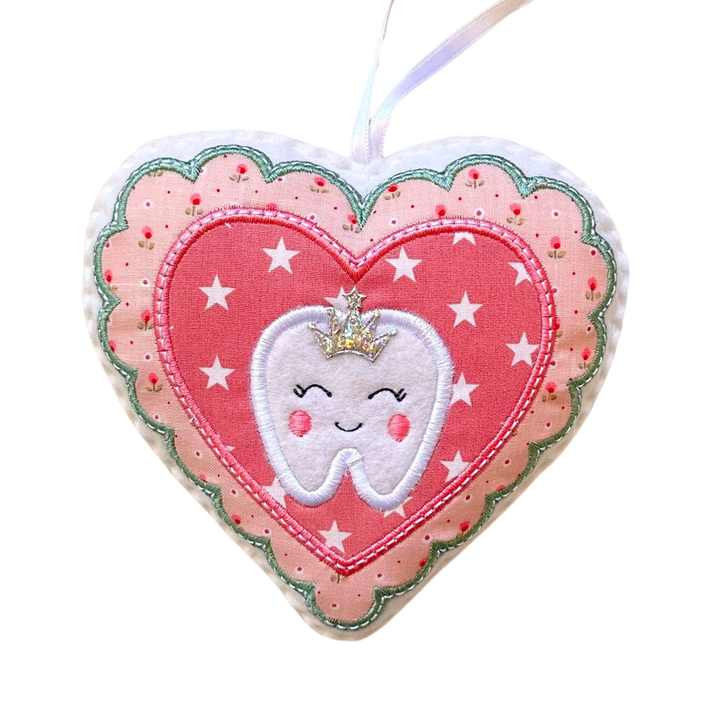 Personalized Tooth Fairy Heart Pillow 