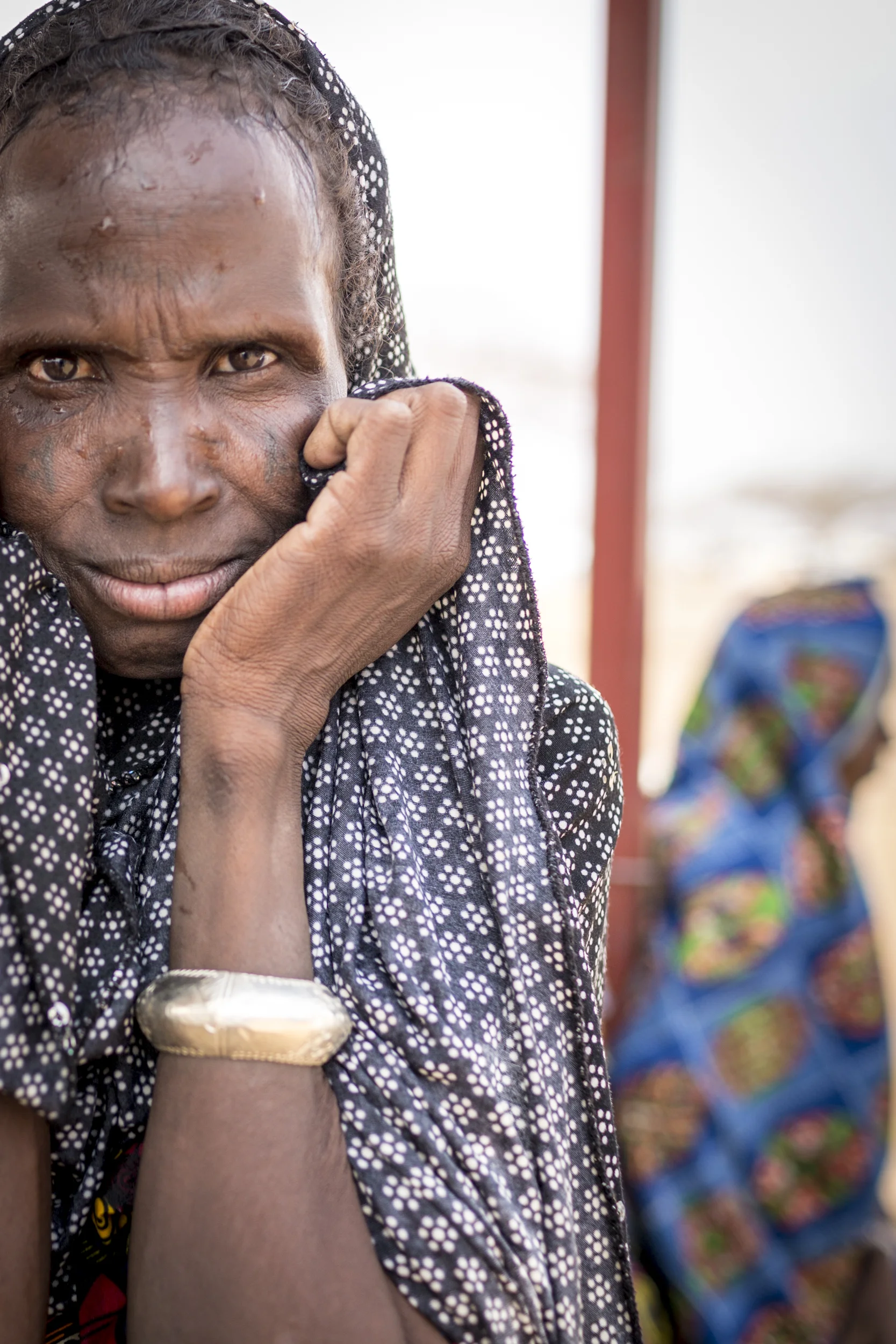 A Peul woman being interviewed for possible resettlement