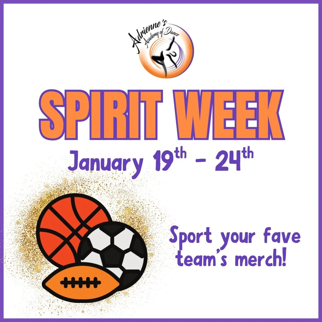 🦅⚽️🏈🏀 📣 Sport your team spirit for our next spirit week January 19th-24th! 

#spiritweek #dancestudio #teamspirit