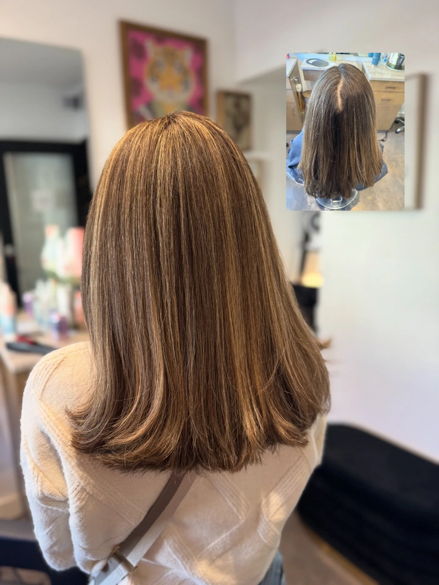 Grey coverage with subtle highlights is always a good pick me up! 

#greyblending #highlights #lindybrookshair #blowout #atxhair #atxhairstylist #atxcolorspecialist #atxblowoutspecialist #shineon41statx