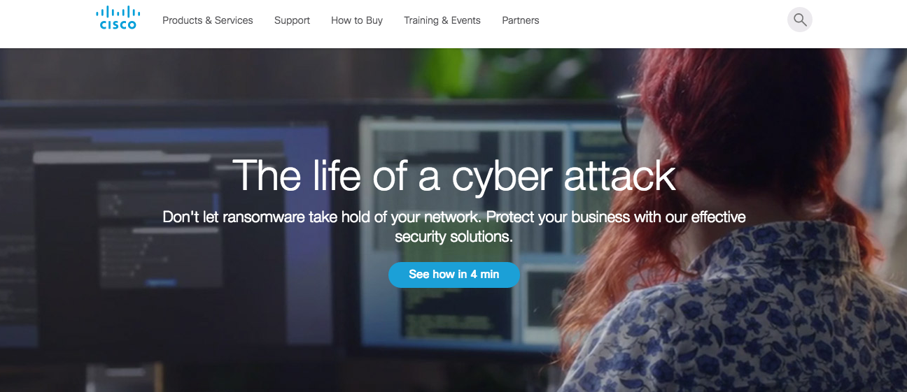 Featured above the fold at Cisco.com