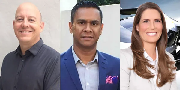 Our panel: Sean Reitz (CEO United Drone Holdings), Raj Wanniappa (CEO, Future Horizon Technologies), Heidi Patmore (CEO, Stellaris Group). 