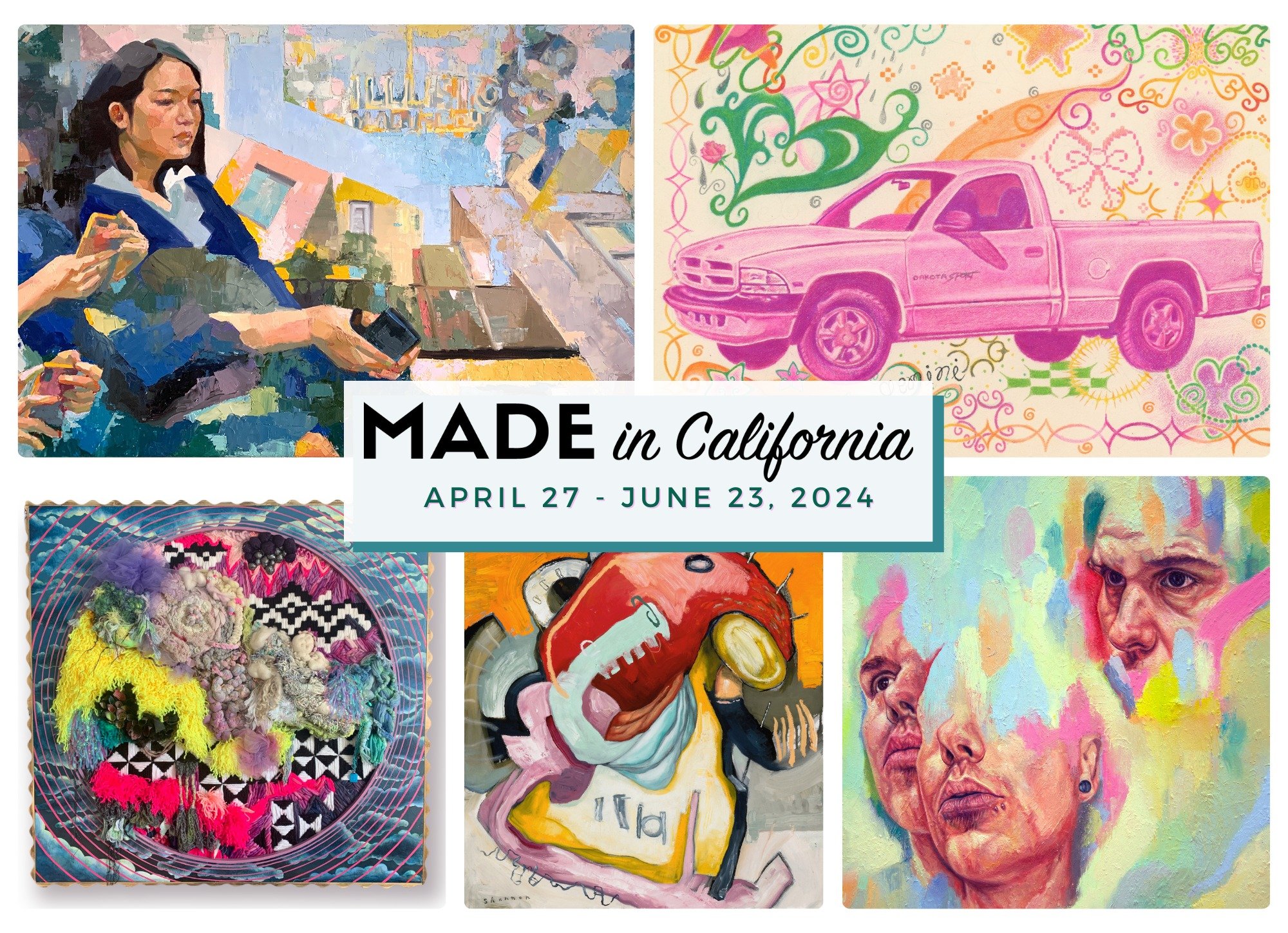Save the date! Our 39th Annual #MadeinCalifornia group &amp; solo exhibition opens April 27th, 2024 🌈✨

This regional show features artwork from an extensive variety of mediums and explores creative movements happening in California. 🌴 With over 10