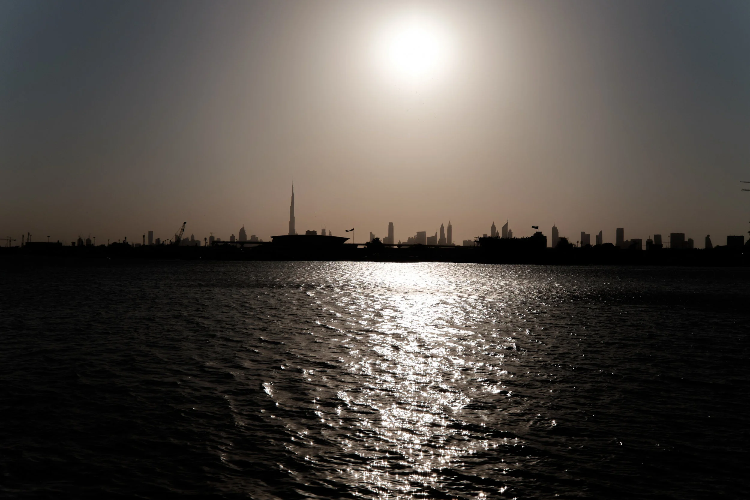 The setting sun from Festival City.