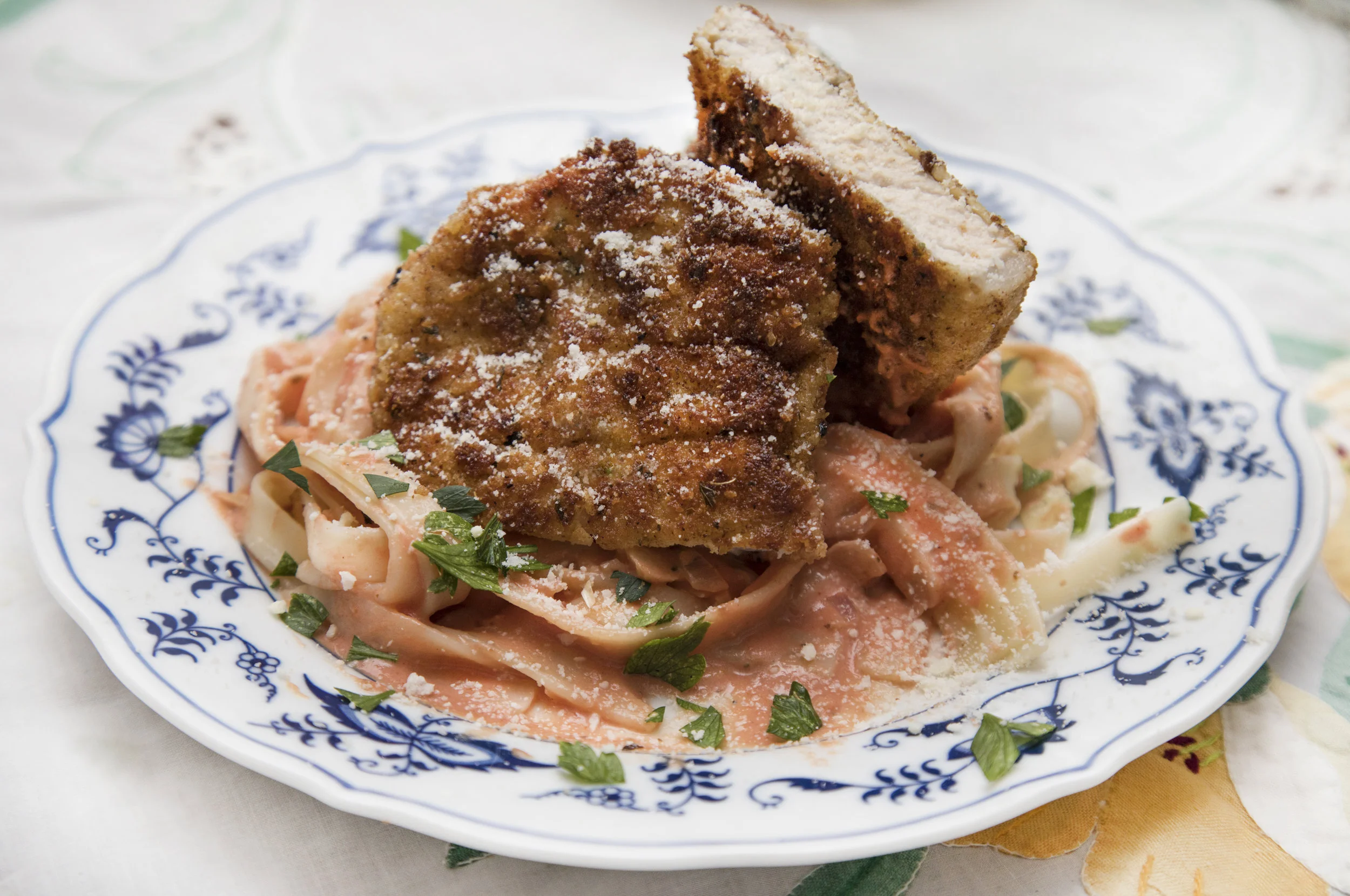 Paneed Pork Chops with Rosa Sauce/Quitting in my Underwear.