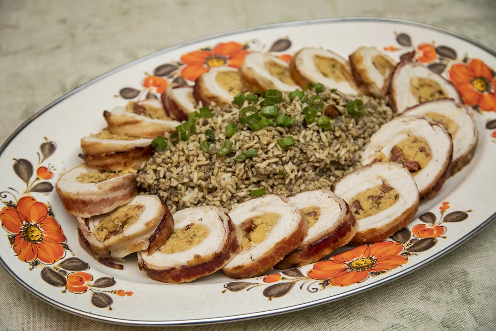 Turkey Roulade with Andouille Cornbread Dressing / Soul Mate Holiday