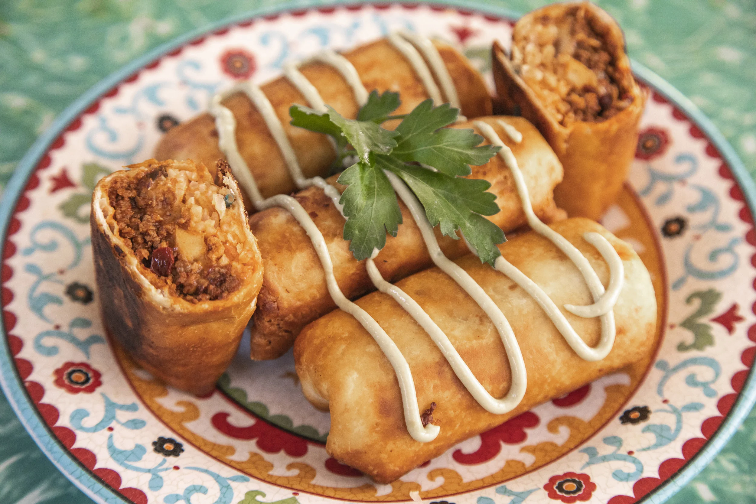 Mini Spicy Beef Chimichangas 