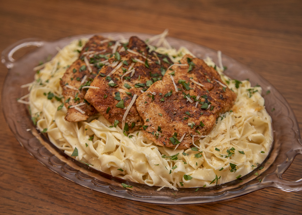 First Date / Blackened Salmon w/ Creamy Pasta