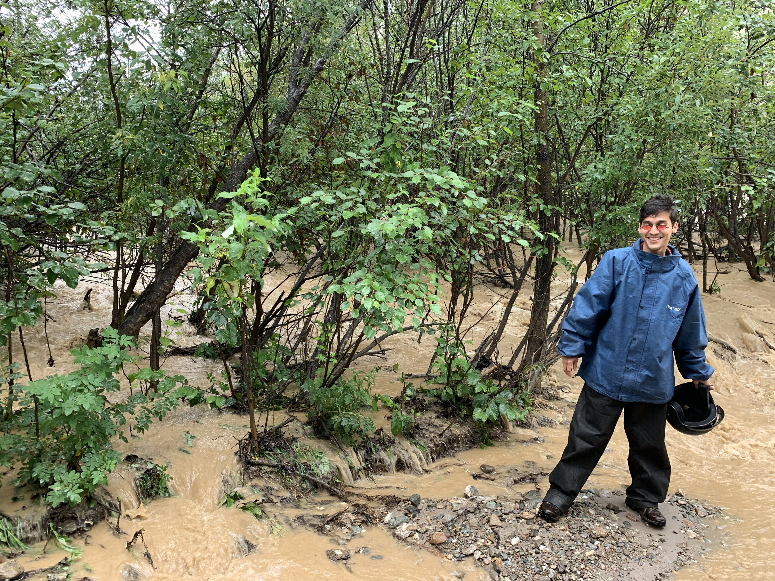 Me standing on the 'dry' creek