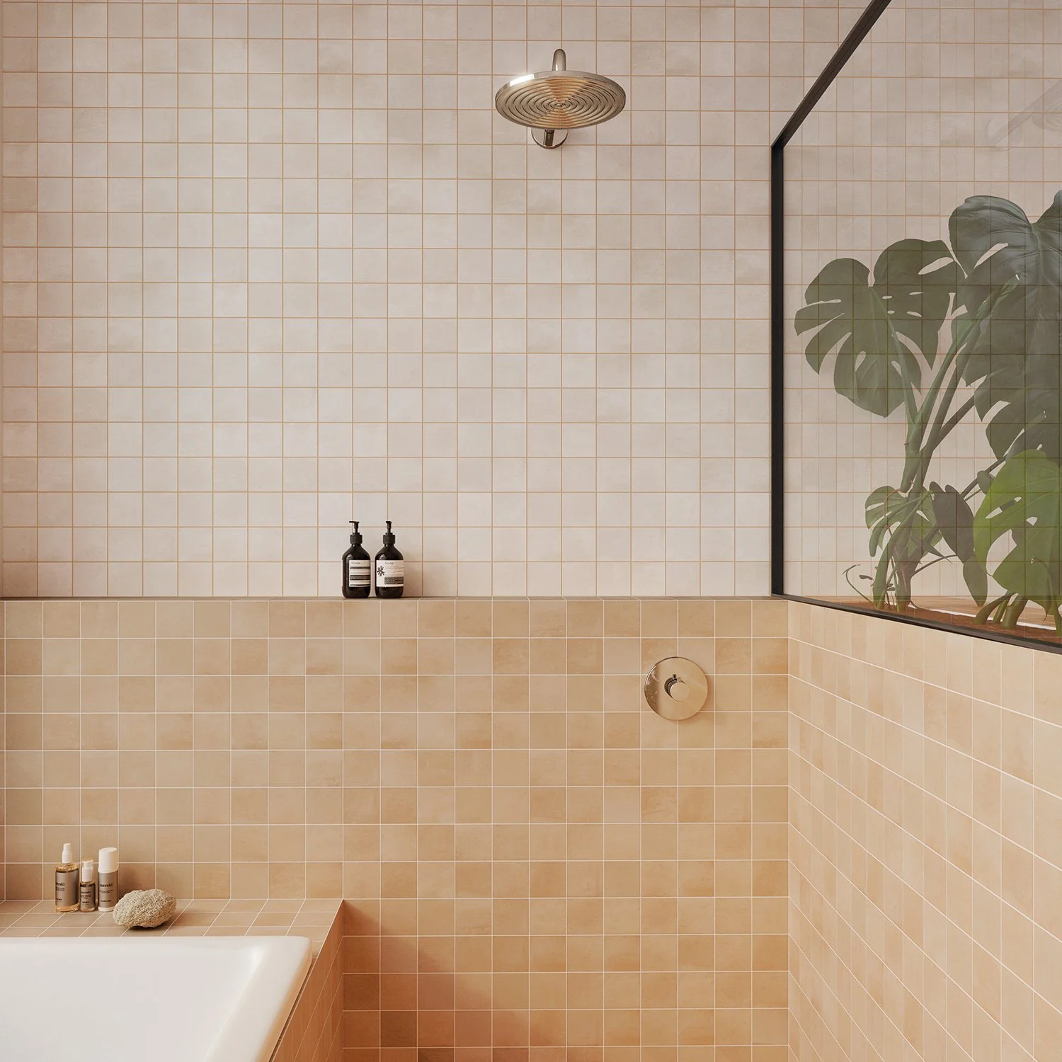 Clay & Off White Grid
