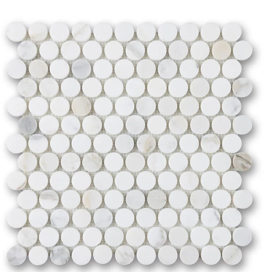 AK Calacatta Penny Round Mosaic