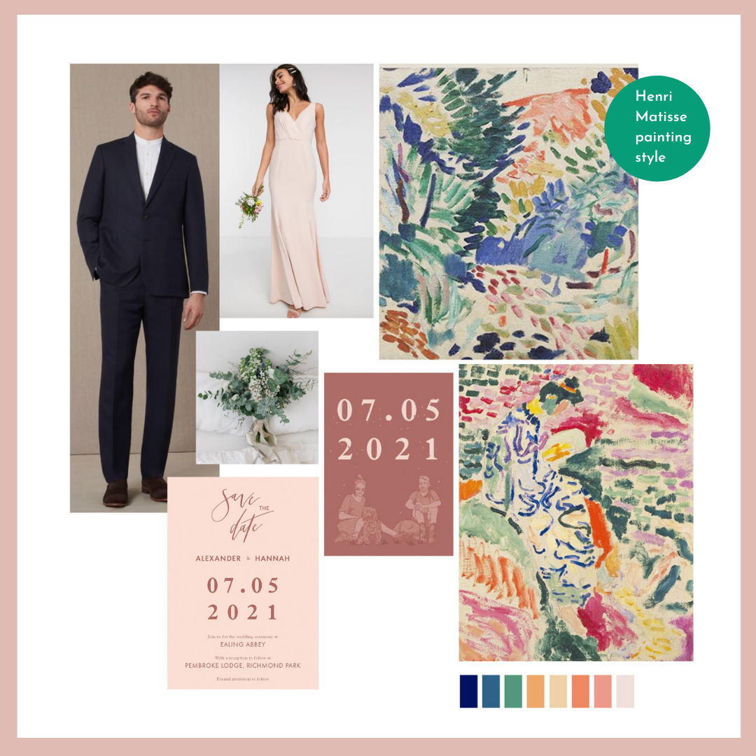 Moodboard for bespoke wedding accessories