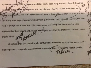 Example of a good transition in a 7th grade argumentative essay.