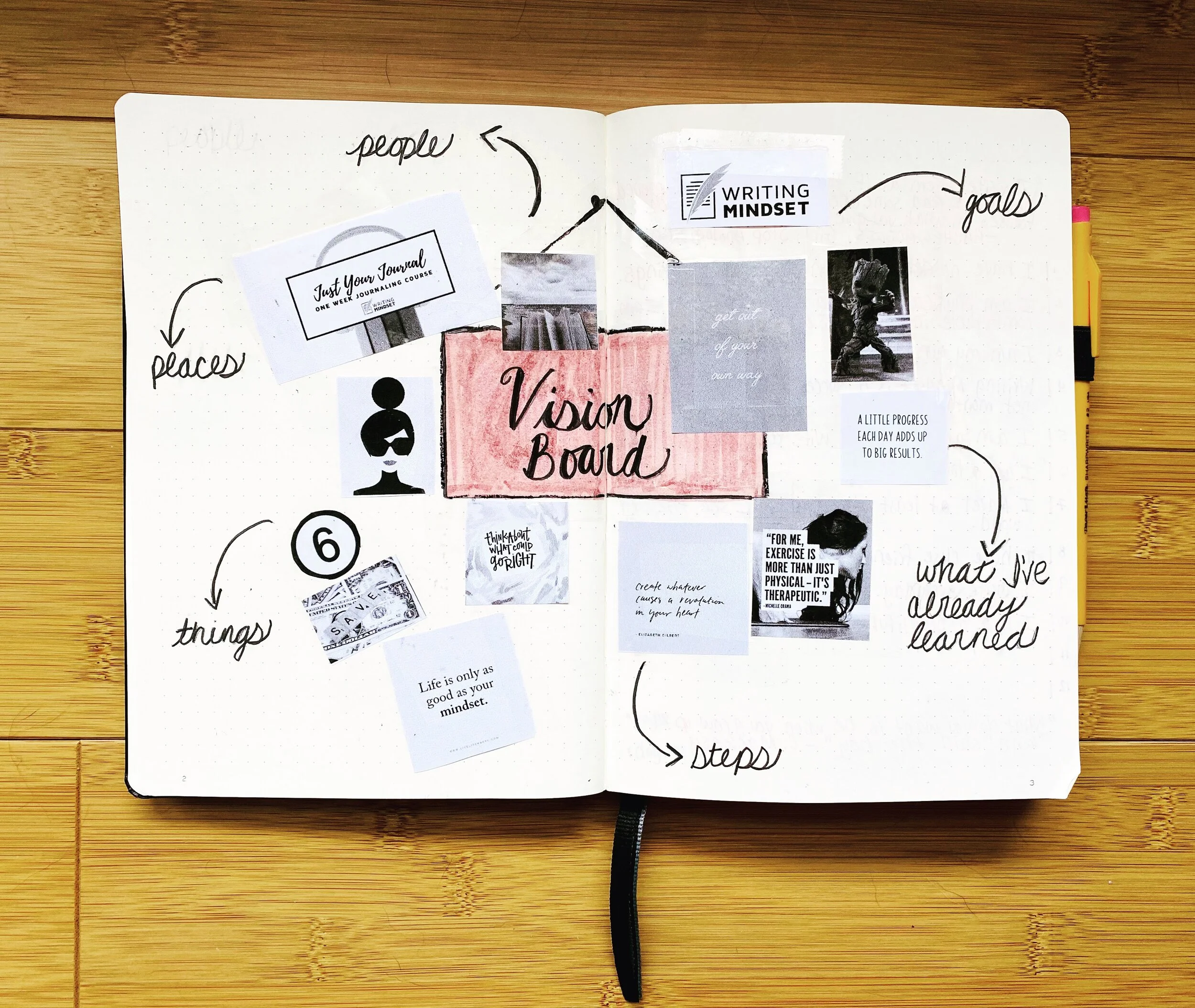 Create A Vision Board In Any Notebook WRITING MINDSET